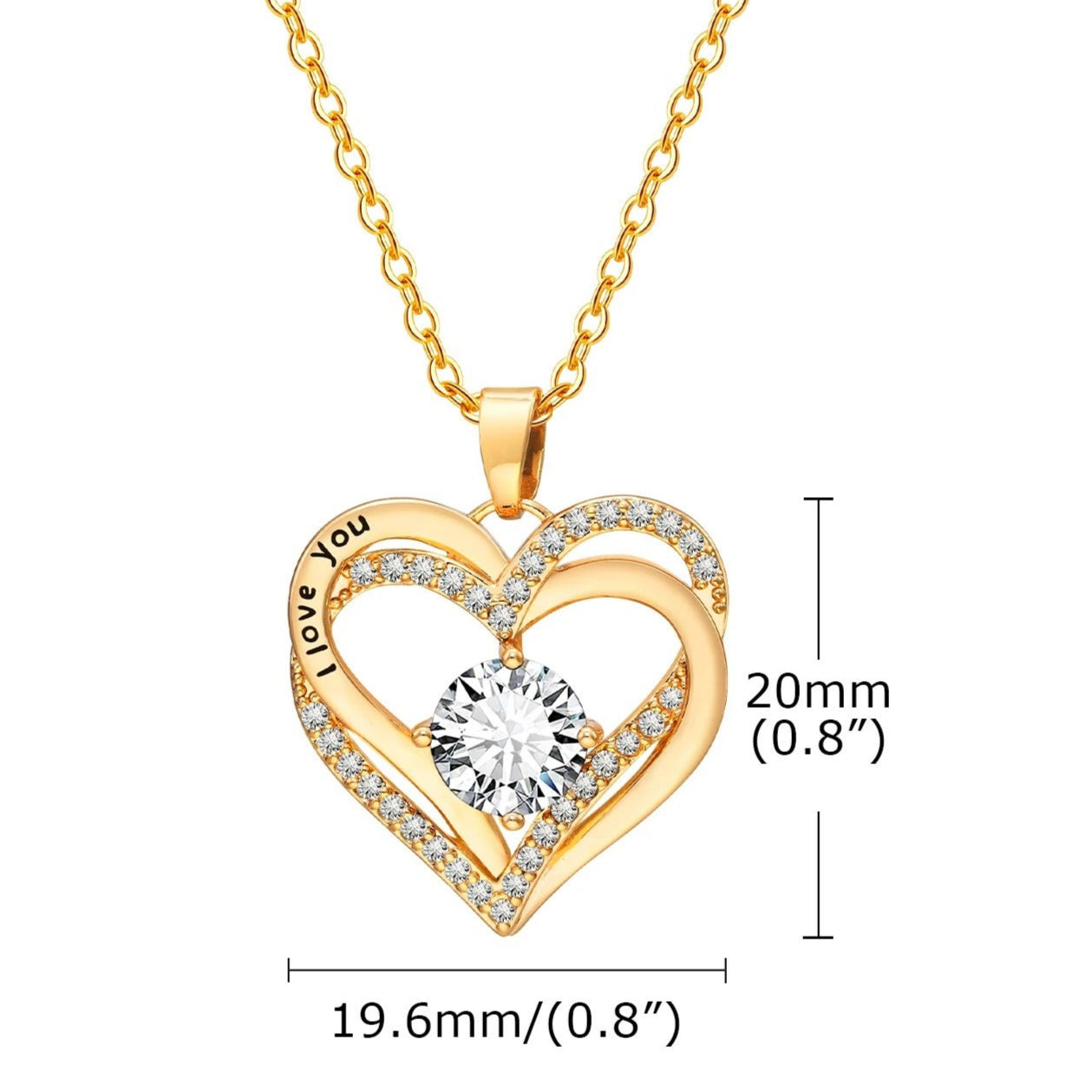 Glitzernde Herzförmige Edelstahl Halskette "Collana A Forma Di Cuore no.506" - PITANI