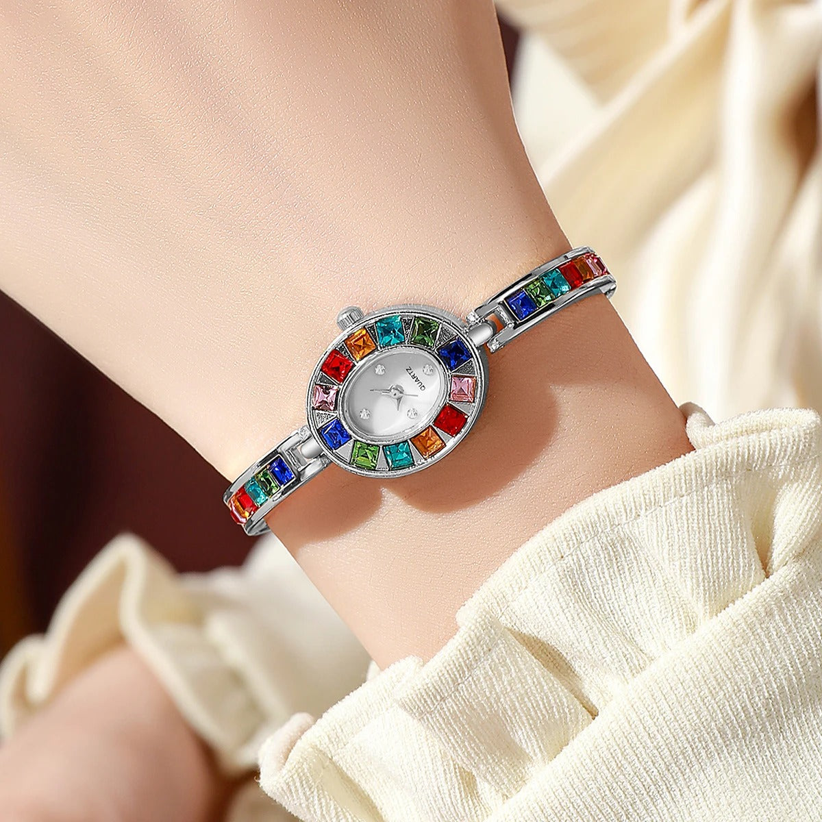 Bunte Ovale Edelstahl Armbanduhr "Orologio Al Quarzo Da Donna no.3131" - PITANI