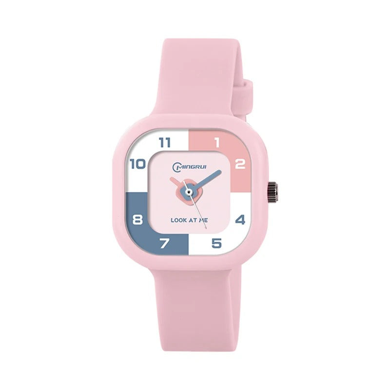 Bunte Trend Armbanduhr mit geometrischem Ziffernblatt "Studente Di Square Watch no.3091" - PITANI