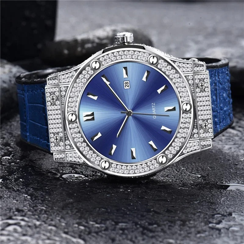 Leder Armbanduhr "Orologio Blu con Lusso Da Uomo no.415" - PITANI