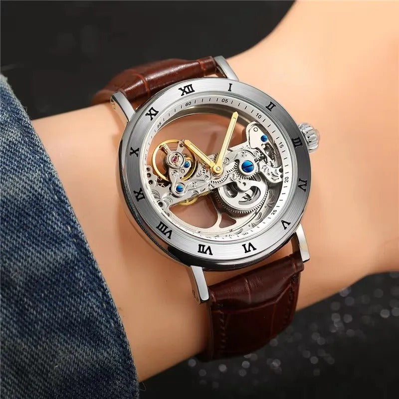 Durchsichtige Edelstahl Automatik Armbanduhr "Meccanico Da Uomo no.414" - PITANI