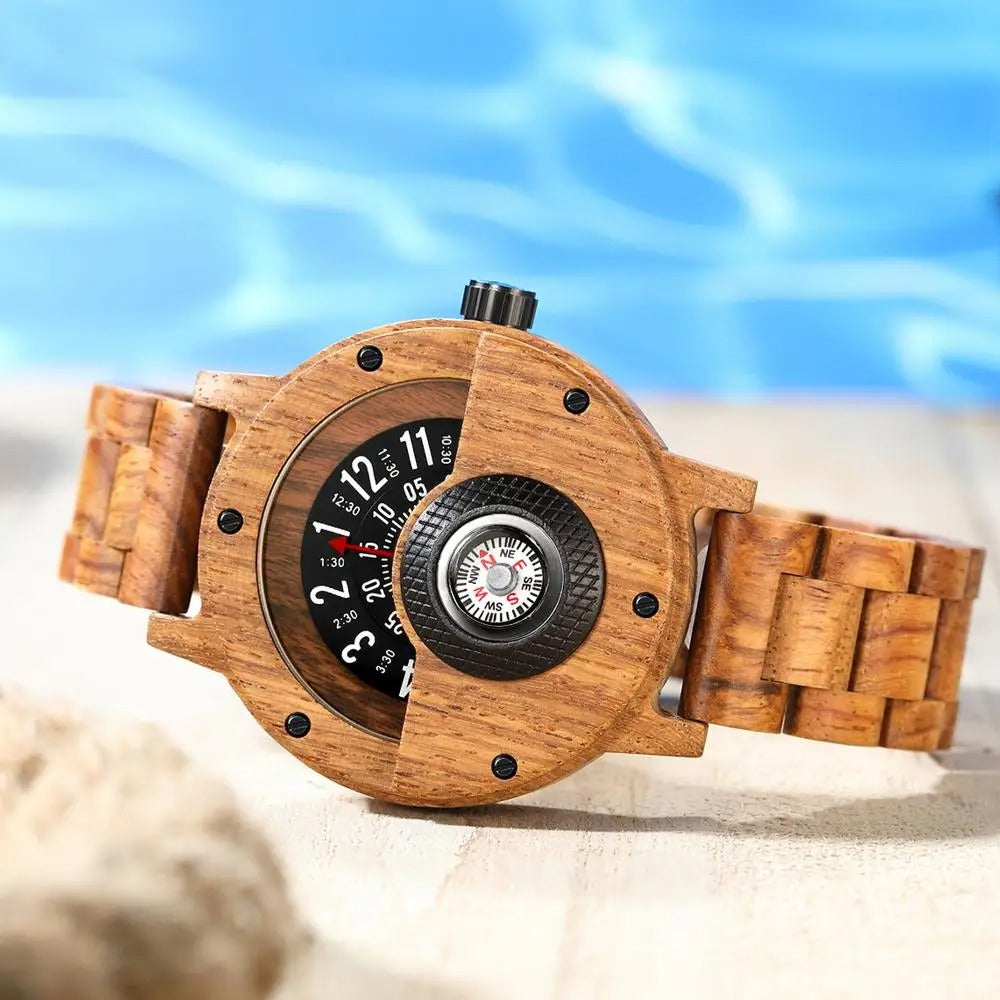 Außergewöhnliche rotierende Holz Armbanduhr "Orologi In Legno con no.796" - PITANI