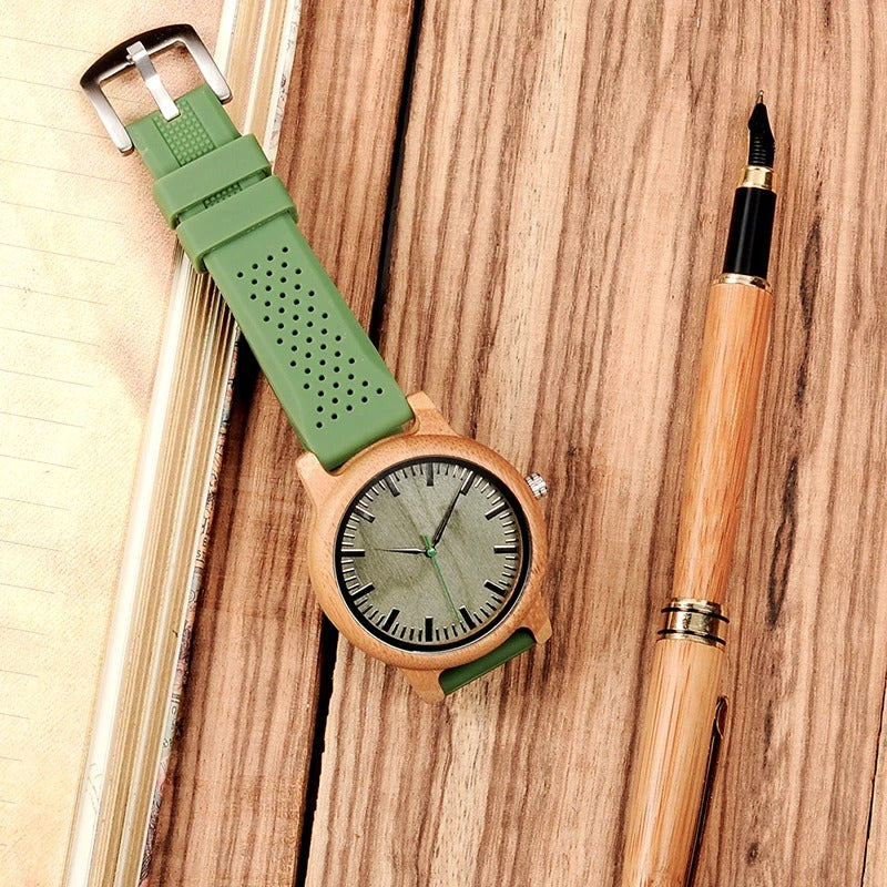 Marmoroptik mit Holz Lünette Armbanduhr "Orologio Da Uomo belle no.3100" - PITANI