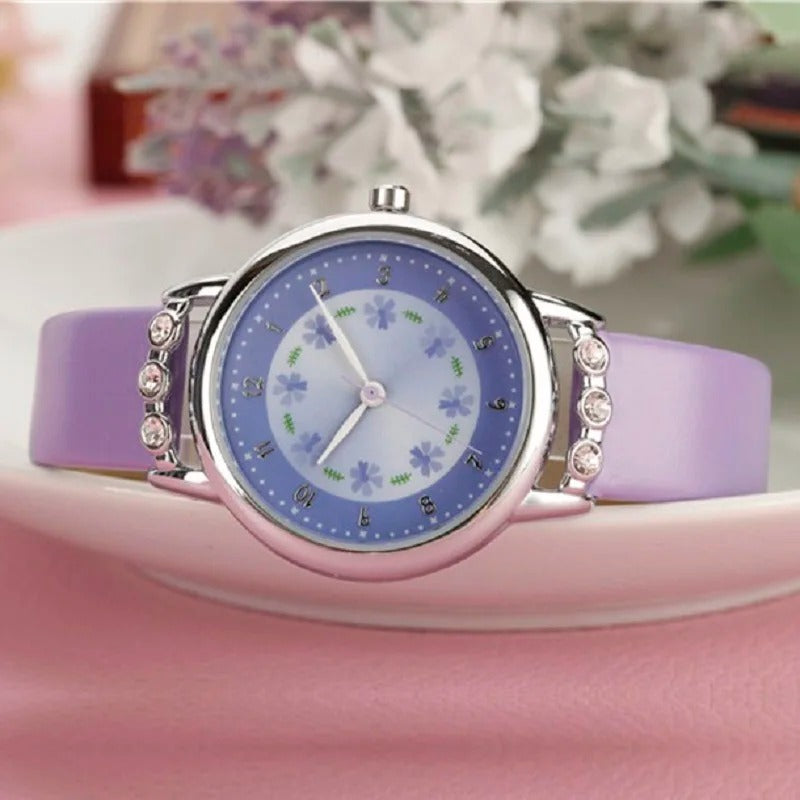 Süße Quarzarmbanduhr für Damen mit Blumen-Zifferblatt – Modische Analoguhr Armbanduhr no.3289 - PITANI