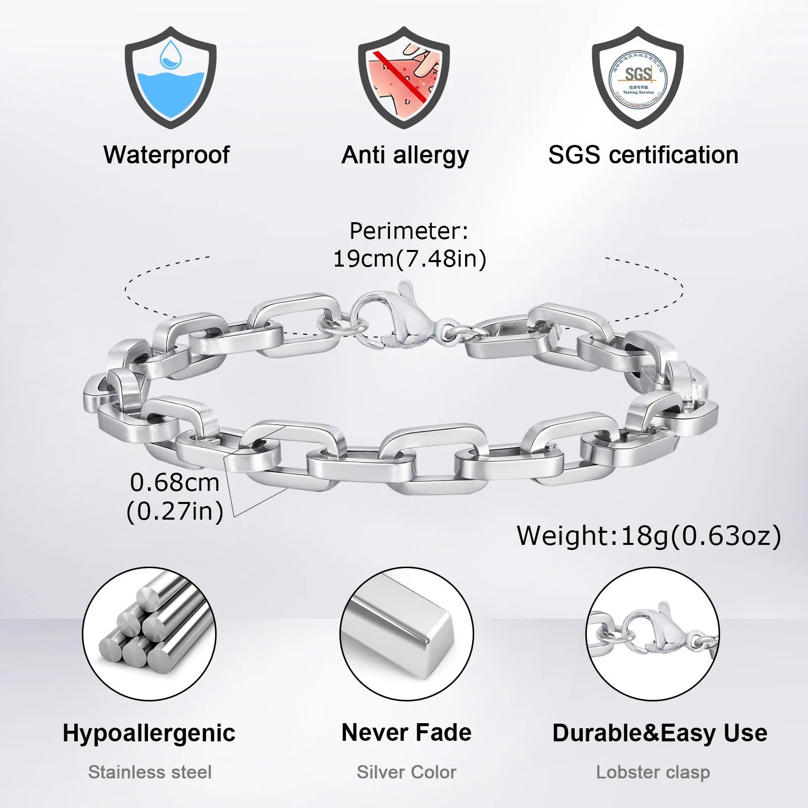 Edelstahl Armband "Braccialetti a Catena a Maglie no.5309" - PITANI