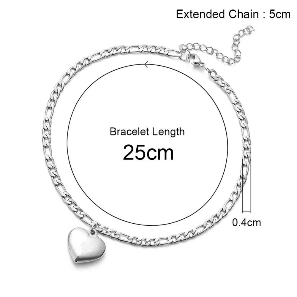 Edelstahl Herz Fußkette "Ciondolo A Forma Di Cuore no.308" - PITANI