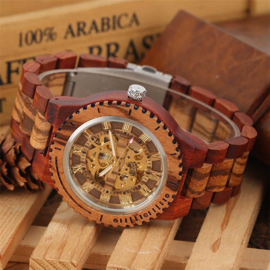 Holz Automatik Armbanduhr "Carica automatica"