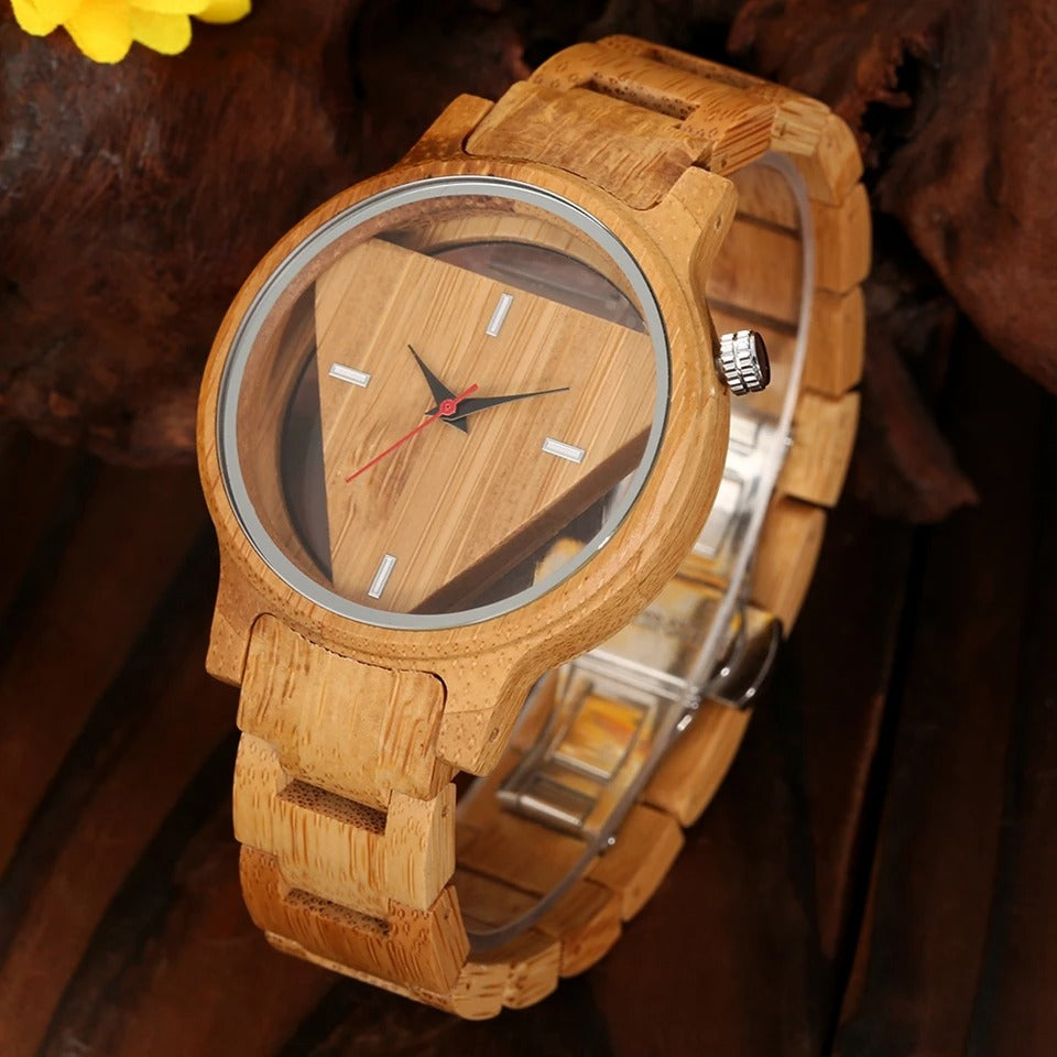 Geometrische Holz Armbanduhr "Superbo Triangolo Invertito no.792" - PITANI