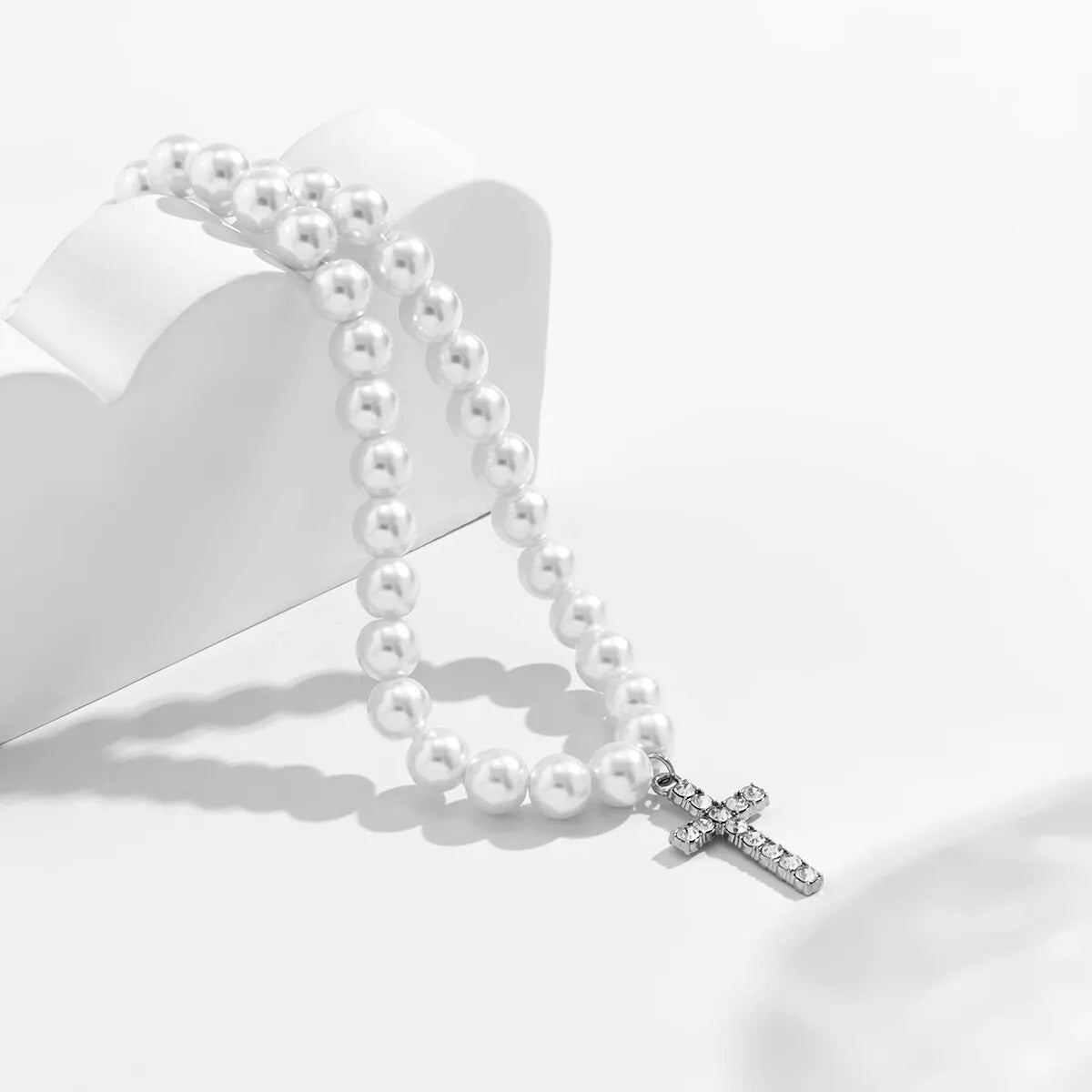 Perlen Kreuz Halskette "Gesù no.978" - PITANI