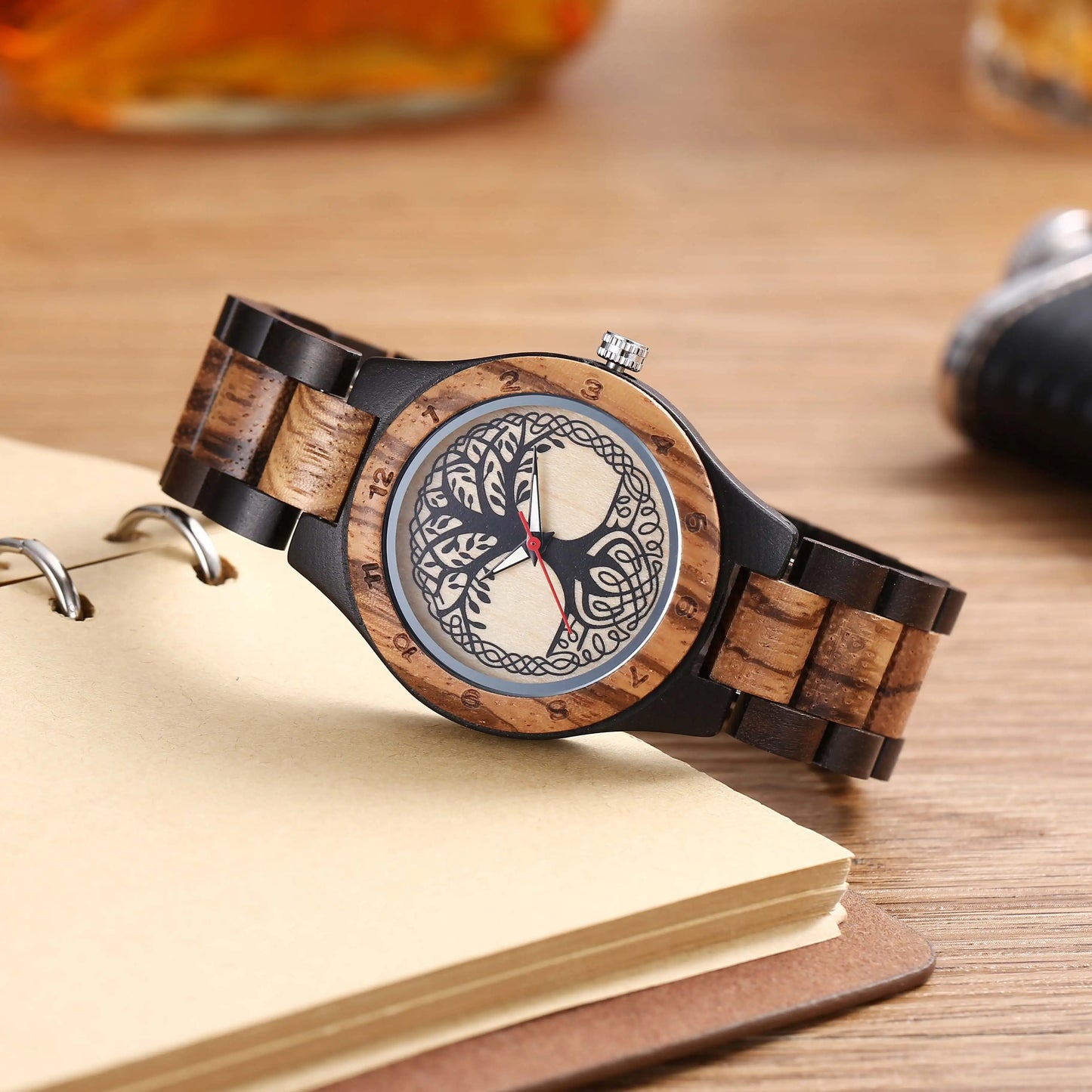 Holz mit Baummotiv Armbanduhr "Retro Semplice Unico no.805" - PITANI