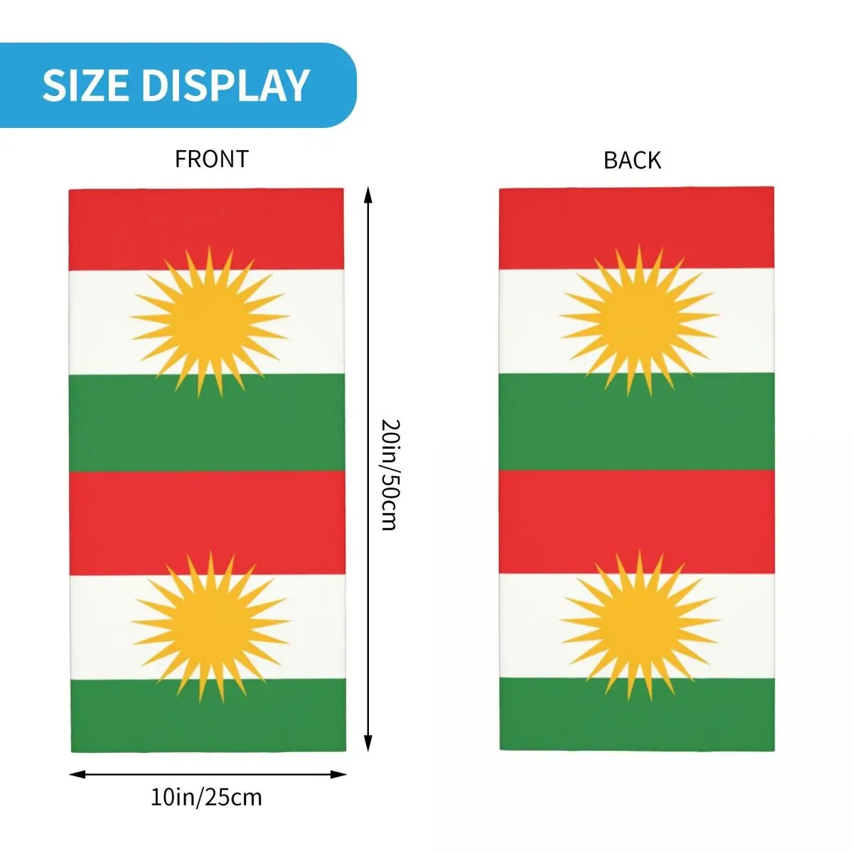Bandana/Halstuch "Bandiera del Kurdistan" - PITANI