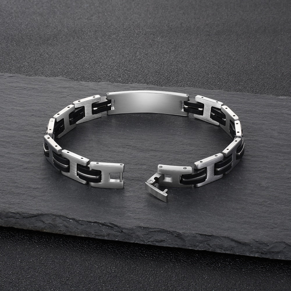 Personalisiertes Edelstahl Armband "Catena a maglie"