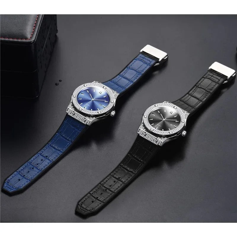 Leder Armbanduhr "Orologio Blu con Lusso Da Uomo no.415" - PITANI