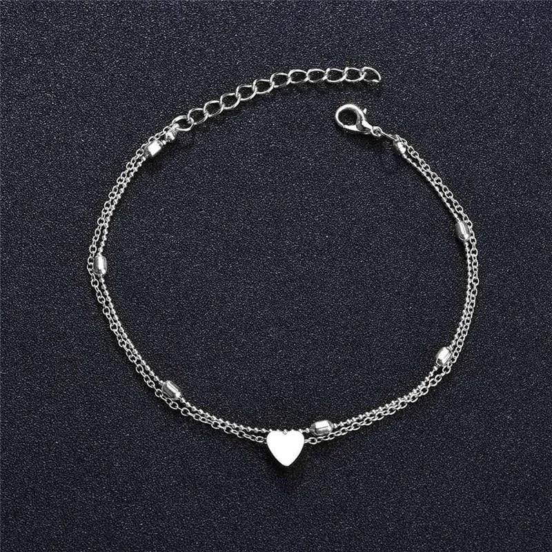 Edelstahl Fußkette "Cuore Femminile no.336" - PITANI