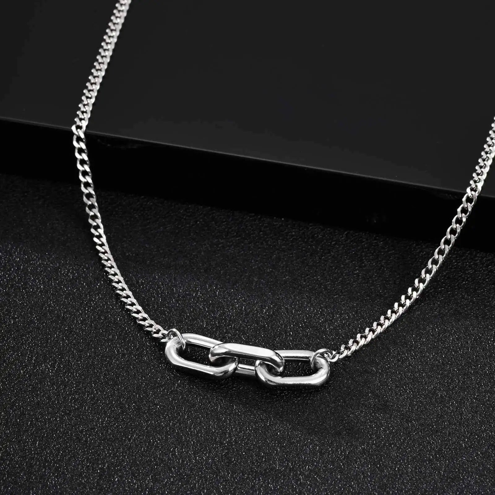 Edelstahl Halskette "Collare con maglie in metallo color argento no.4259" - PITANI