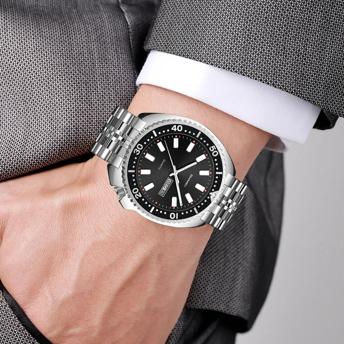 Elegante Herren Quarzarmbanduhr aus Edelstahl – Sportlich-Markante Armbanduhr– no. 5372 - PITANI