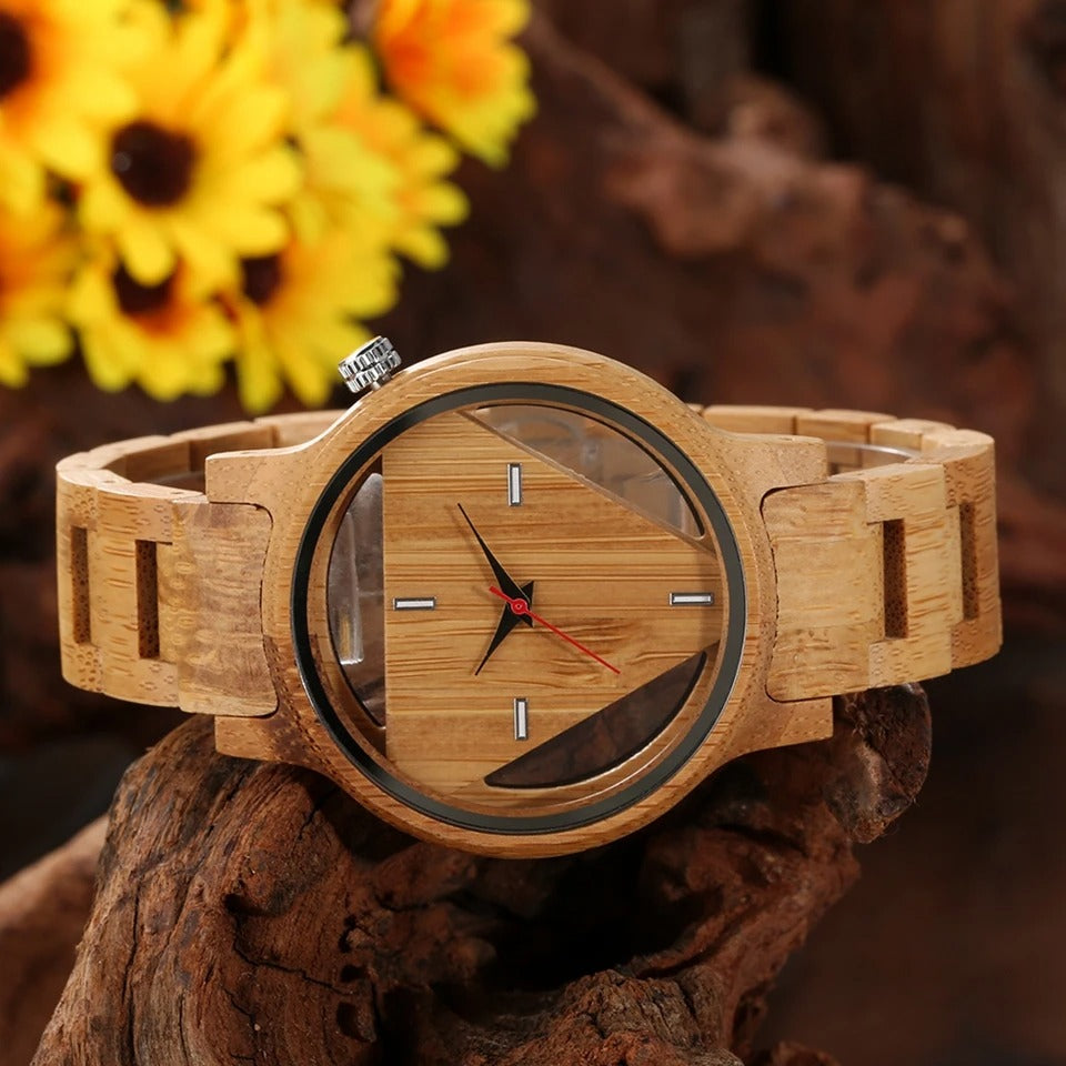 Geometrische Holz Armbanduhr "Superbo Triangolo Invertito no.792" - PITANI