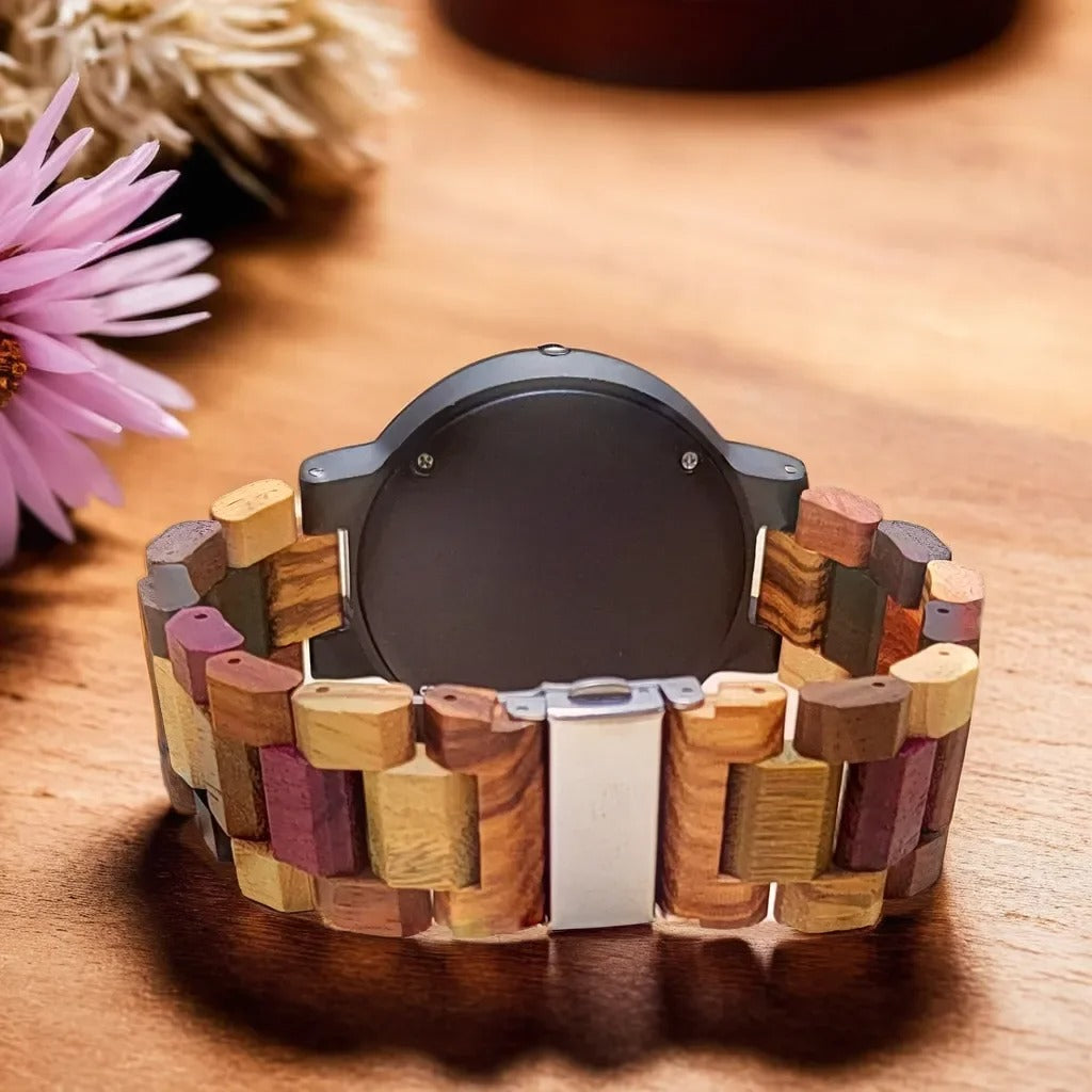 Holz Armbanduhr mit vierfarbigem Ziffernblatt "Orologi In Legno no.785" - PITANI