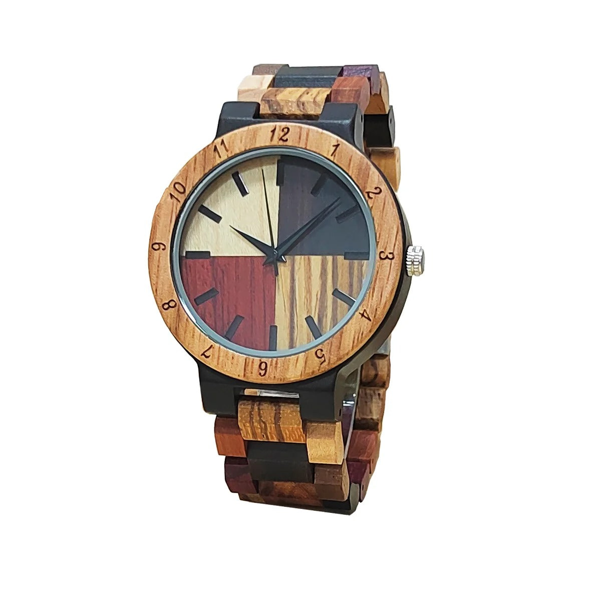 Holz Armbanduhr mit vierfarbigem Ziffernblatt "Orologi In Legno no.785" - PITANI