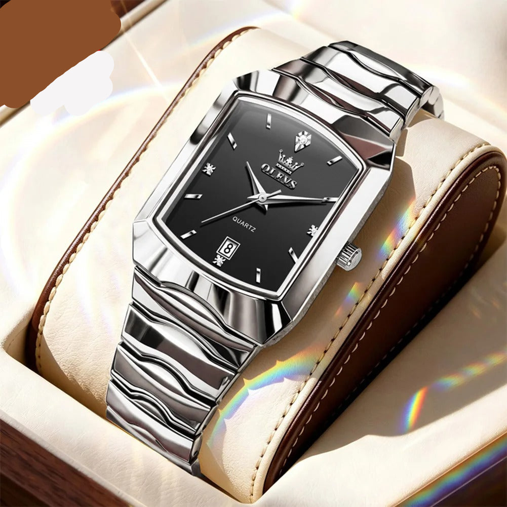 Elegante Rechteckige Herren Quarzarmbanduhr – Stilvolle Business Armbanduhr – no. 5388 - PITANI