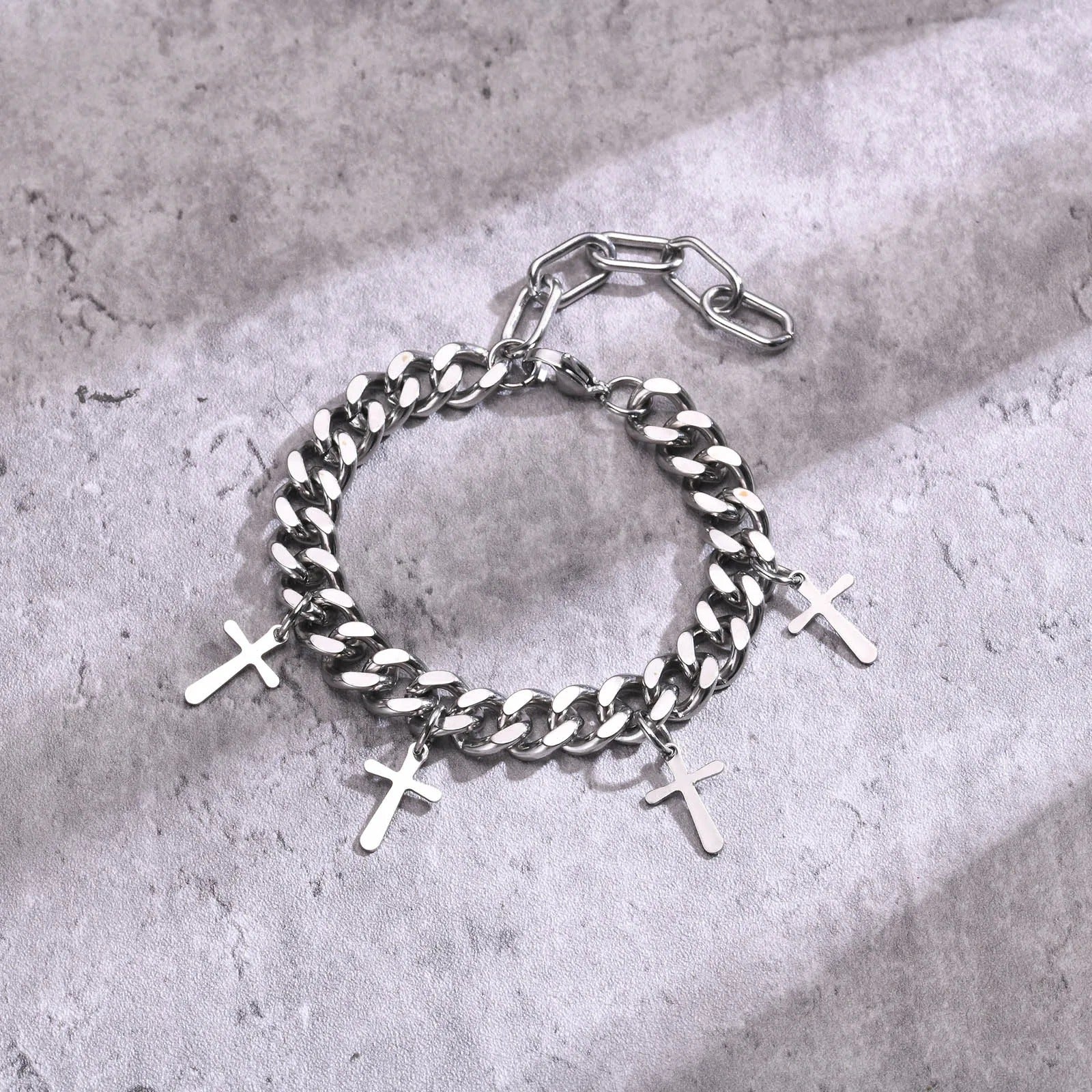 Edelstahl Kreuz Armband mit mehreren Kreuz-Anhänger "Ciondolo a Croce no.5215" - PITANI