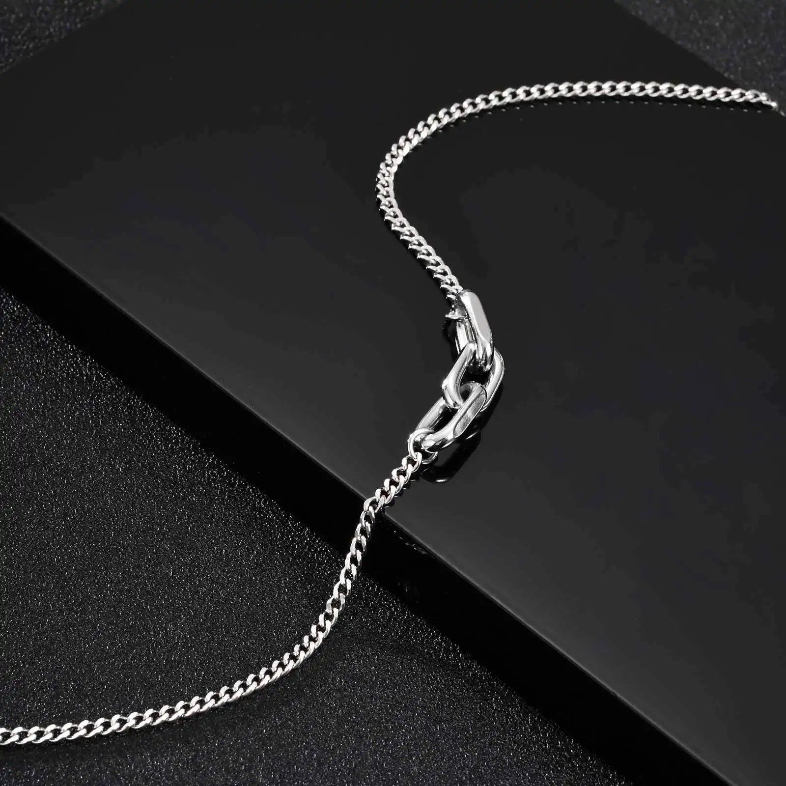 Edelstahl Halskette "Collare con maglie in metallo color argento no.4259" - PITANI