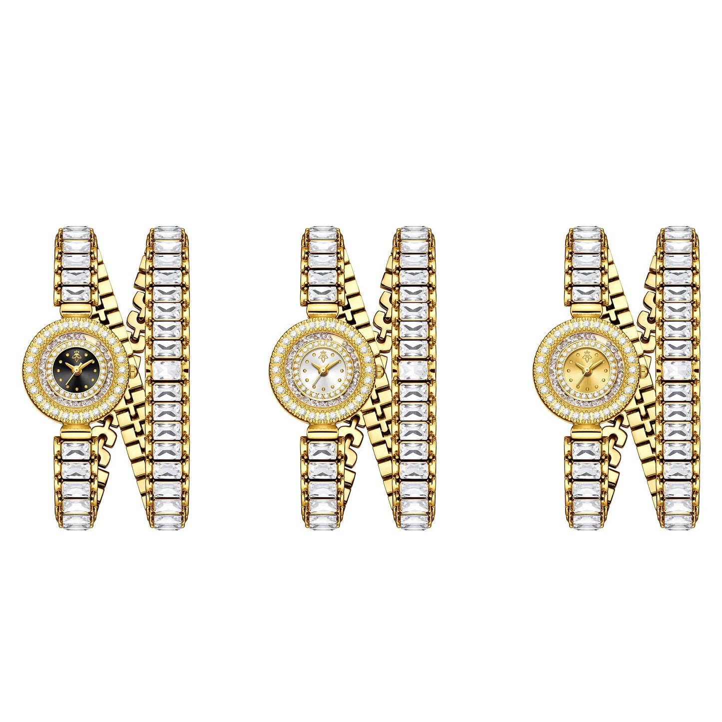 Funkelnde Glitzer Edelstahl Armbanduhr "Quarzo Scintillante Da Donna no.3082" - PITANI
