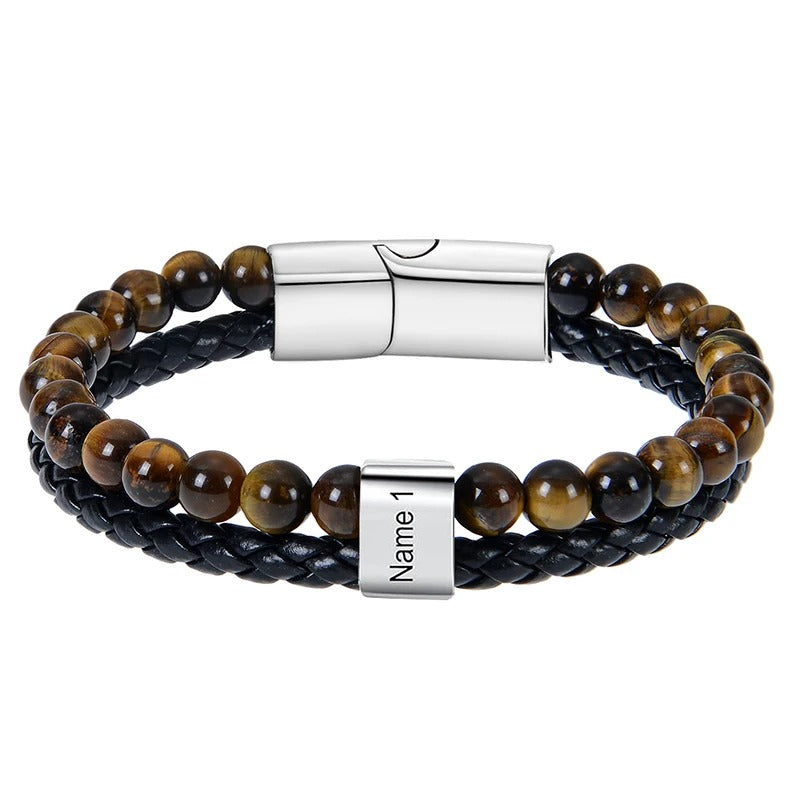 Personalisiertes Perlen Armband "Occhio Di Tigre Naturale no.188" - PITANI