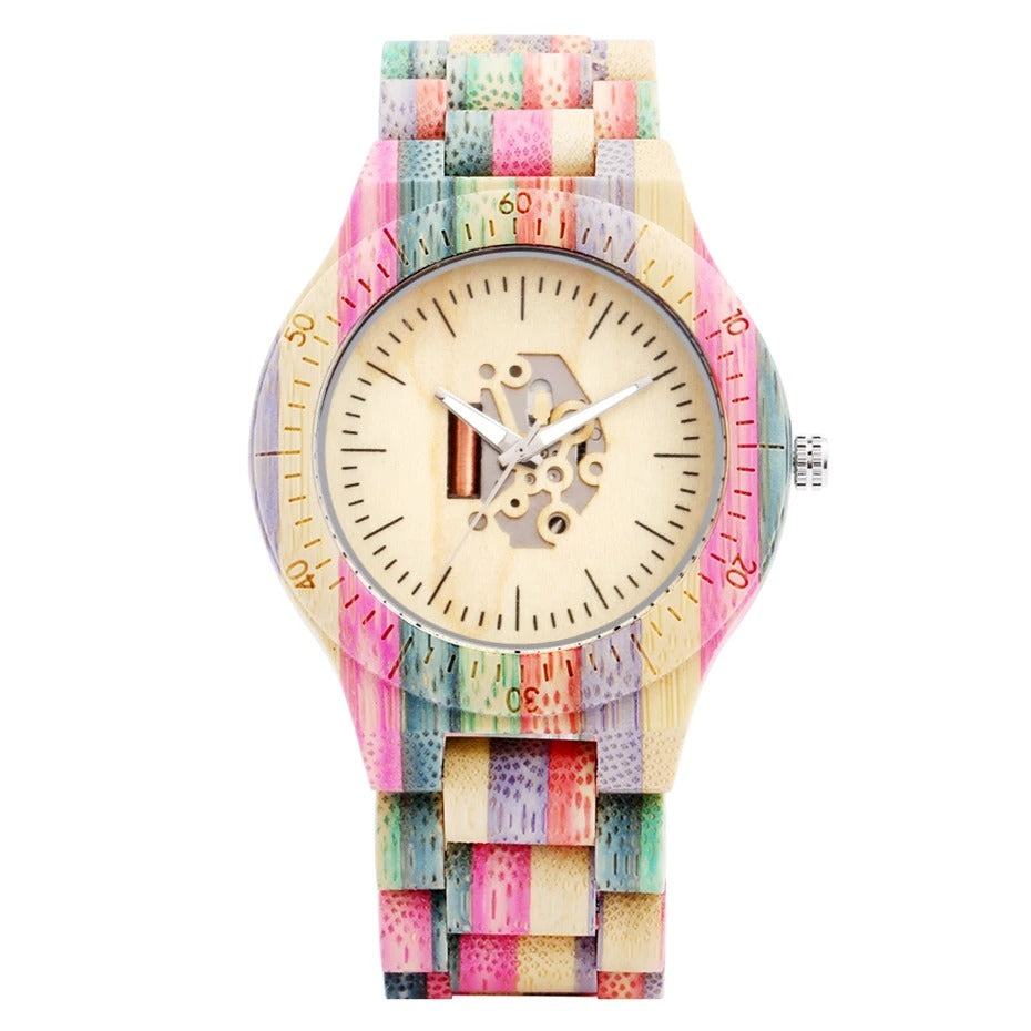 Bunte Holz Armbanduhr "Orologi Con Quadrante In Legno no.789" - PITANI