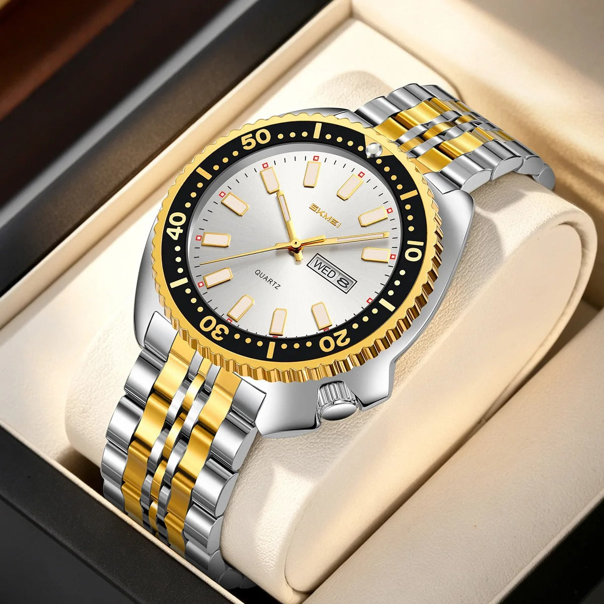Elegante Herren Quarzarmbanduhr aus Edelstahl – Sportlich-Markante Armbanduhr– no. 5372 - PITANI
