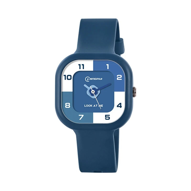 Bunte Trend Armbanduhr mit geometrischem Ziffernblatt "Studente Di Square Watch no.3091" - PITANI