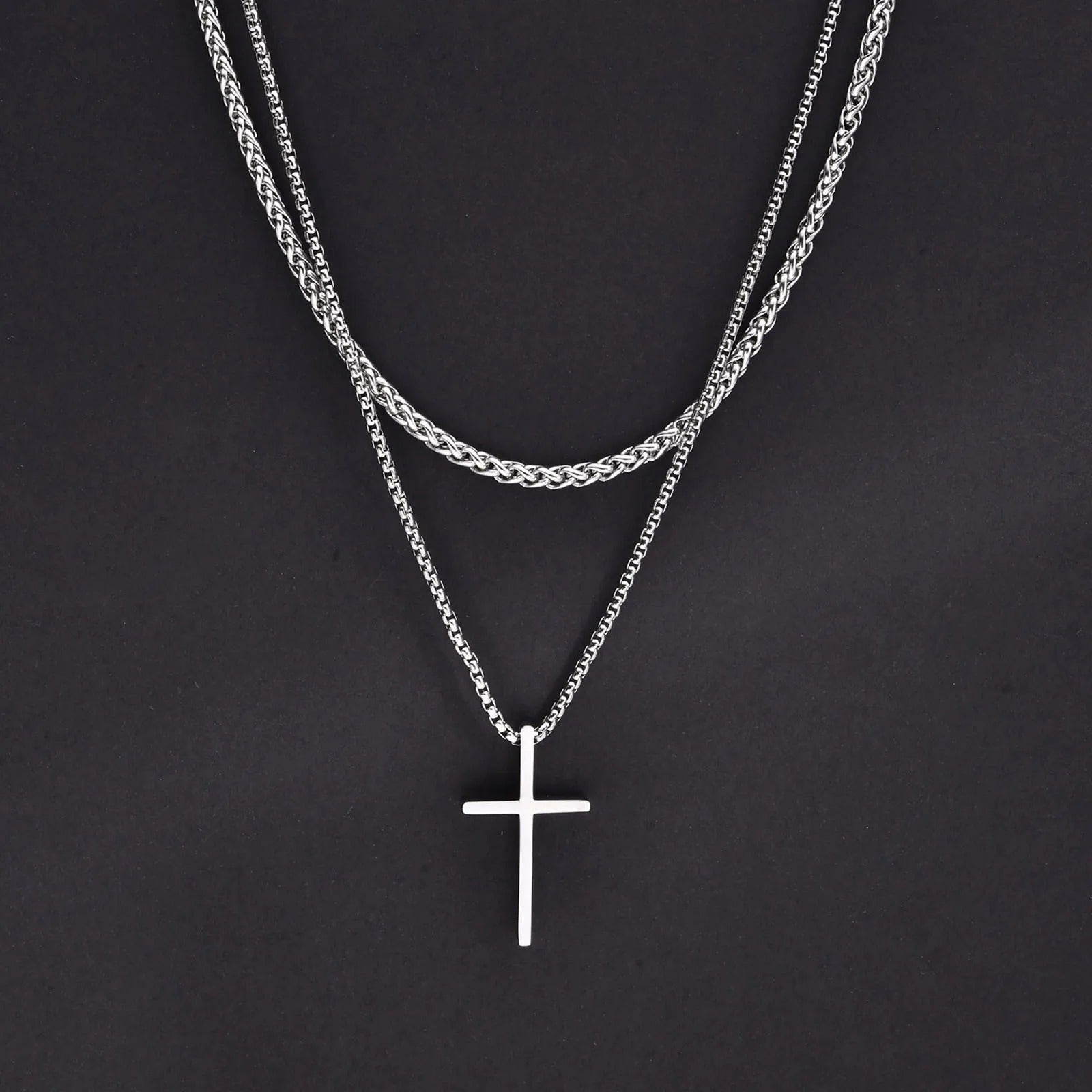 Edelstahl Kreuz Halskette "Ciondolo croce semplice no.4233" - PITANI