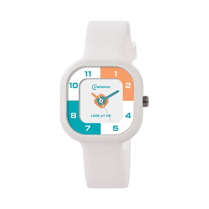 Bunte Trend Armbanduhr mit geometrischem Ziffernblatt "Studente Di Square Watch no.3091" - PITANI