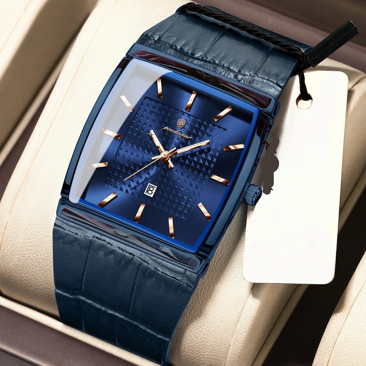 Elegante Rechteckige Herren Quarzarmbanduhr – Wasserdichte Business Armbanduhr – no. 5390 - PITANI