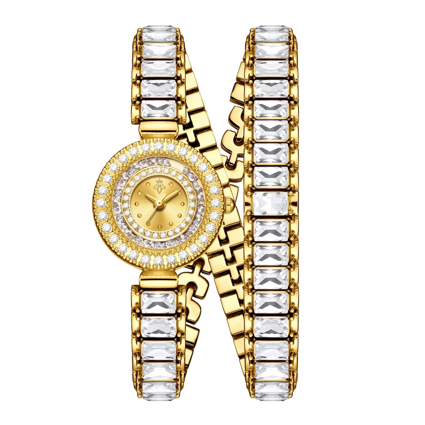 Funkelnde Glitzer Edelstahl Armbanduhr "Quarzo Scintillante Da Donna no.3082" - PITANI