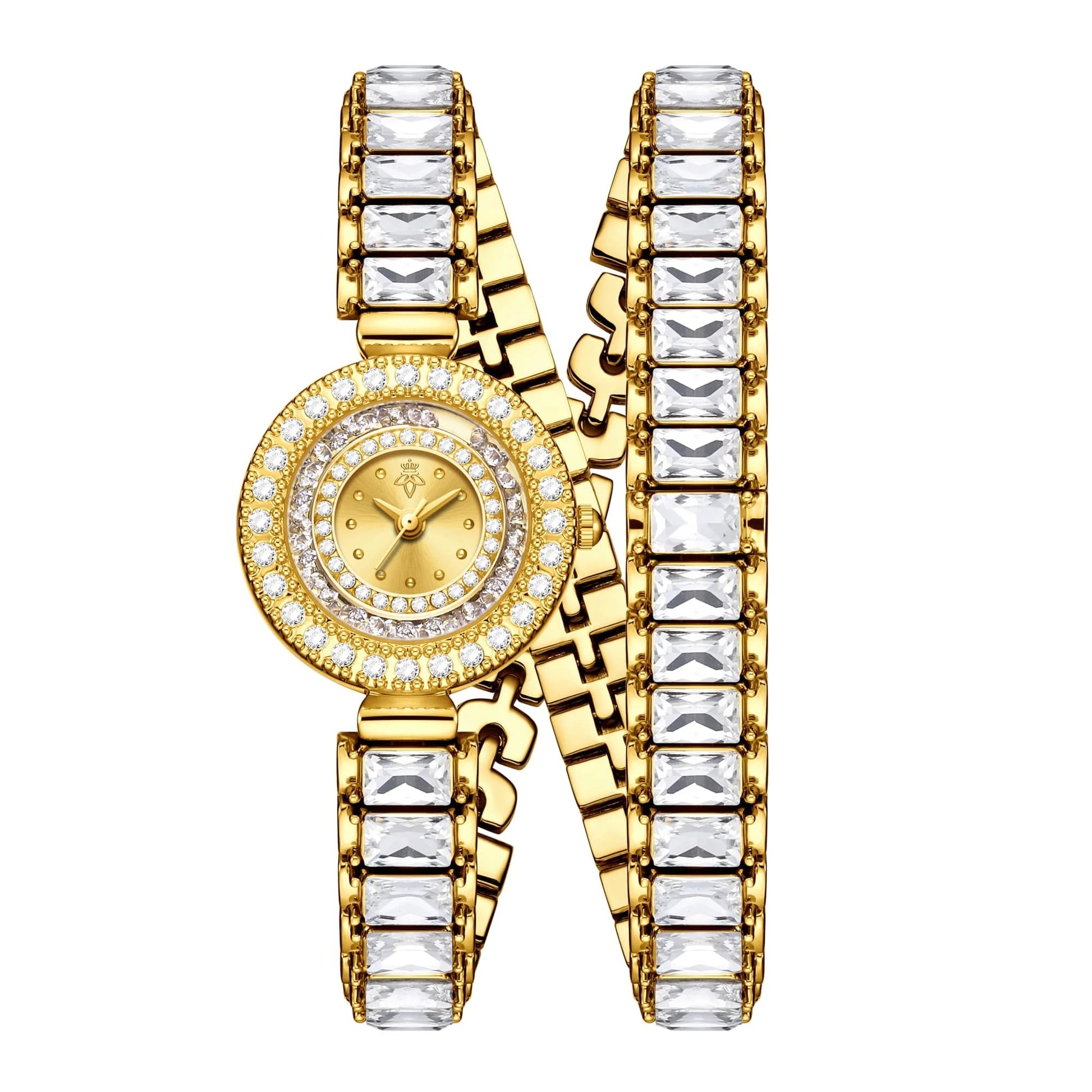 Funkelnde Glitzer Edelstahl Armbanduhr "Quarzo Scintillante Da Donna no.3082" - PITANI
