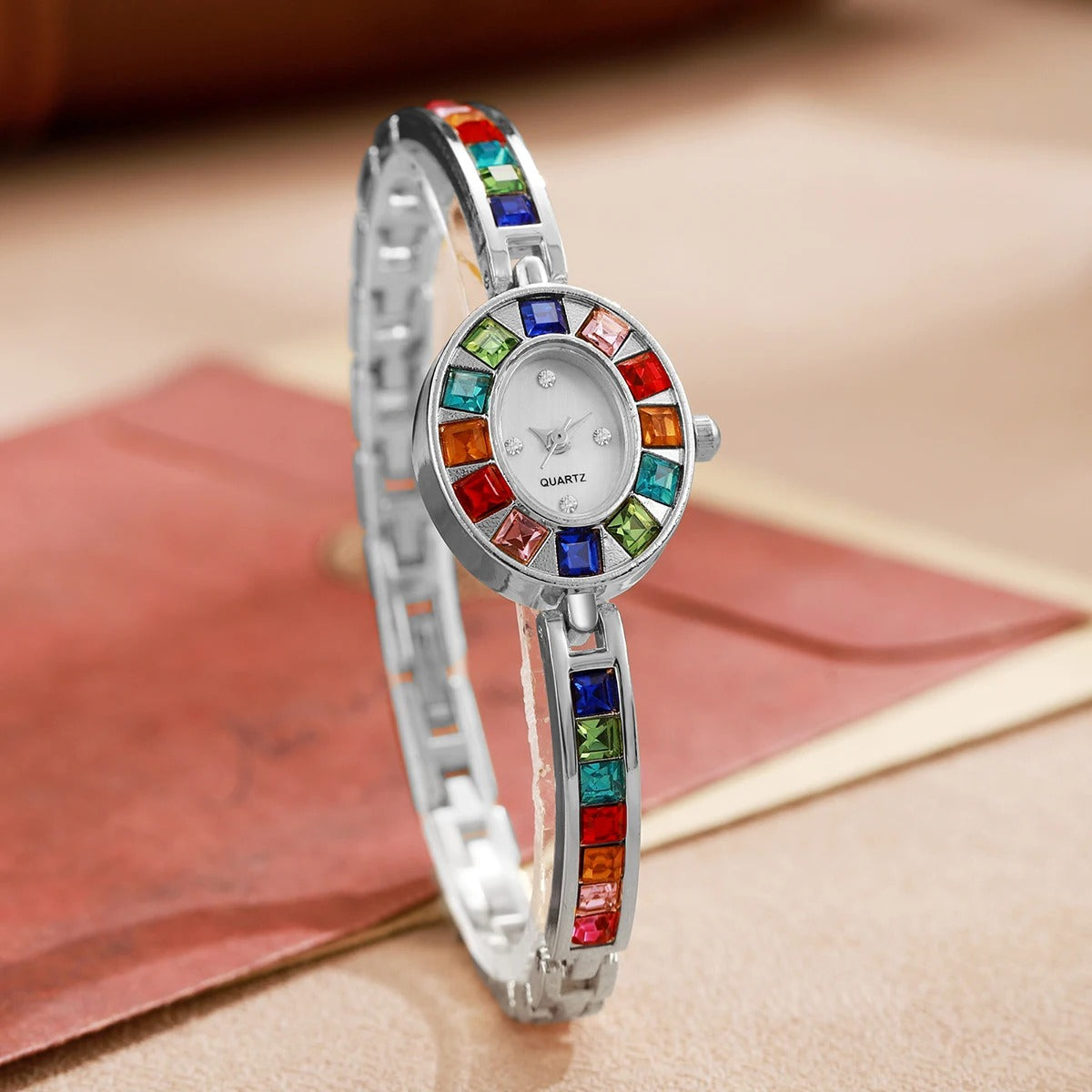 Bunte Ovale Edelstahl Armbanduhr "Orologio Al Quarzo Da Donna no.3131" - PITANI