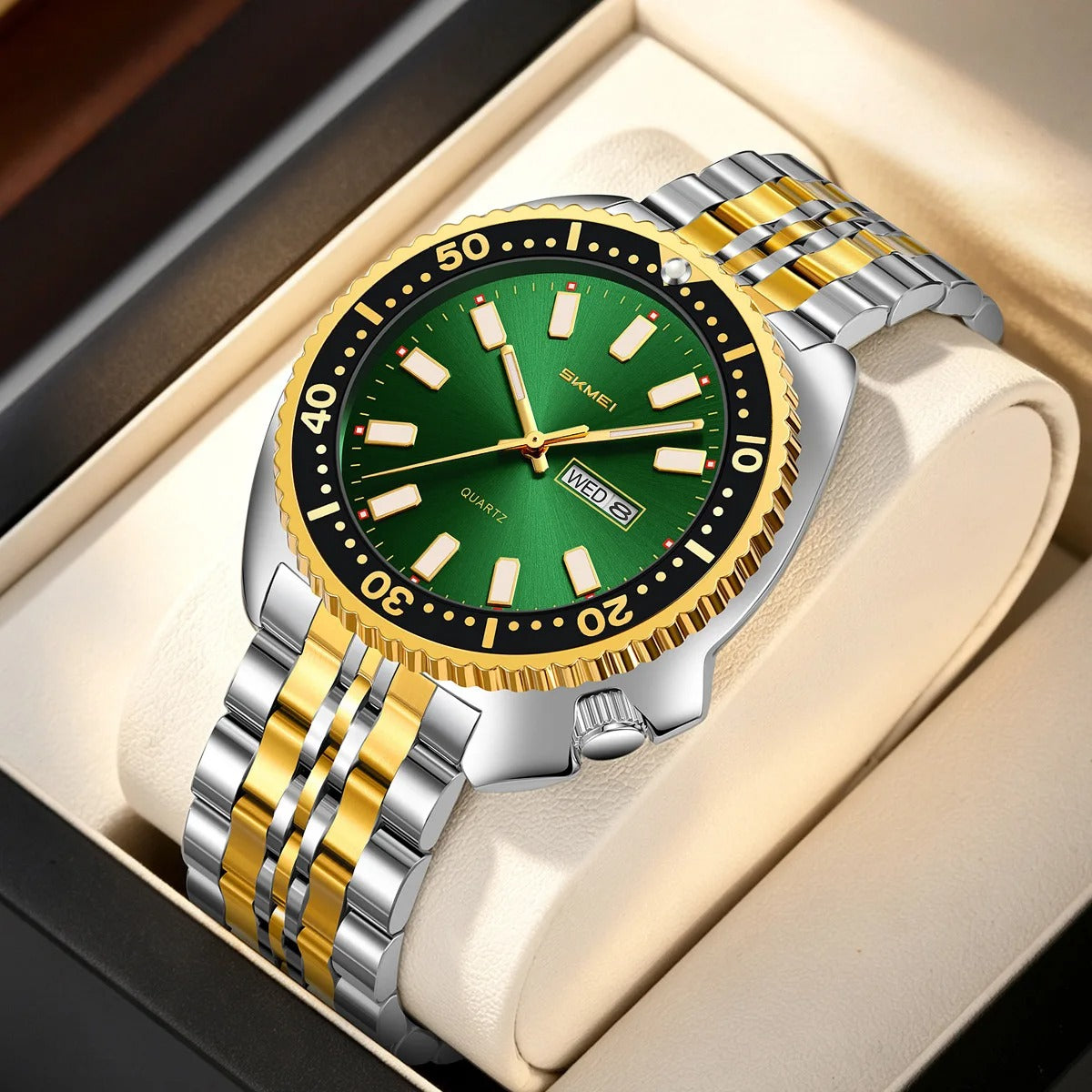 Elegante Herren Quarzarmbanduhr aus Edelstahl – Sportlich-Markante Armbanduhr– no. 5372 - PITANI