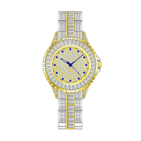 Edelstahl Glitzer Armbanduhr "Orologio Con Diamanti In Oro no.3160" - PITANI