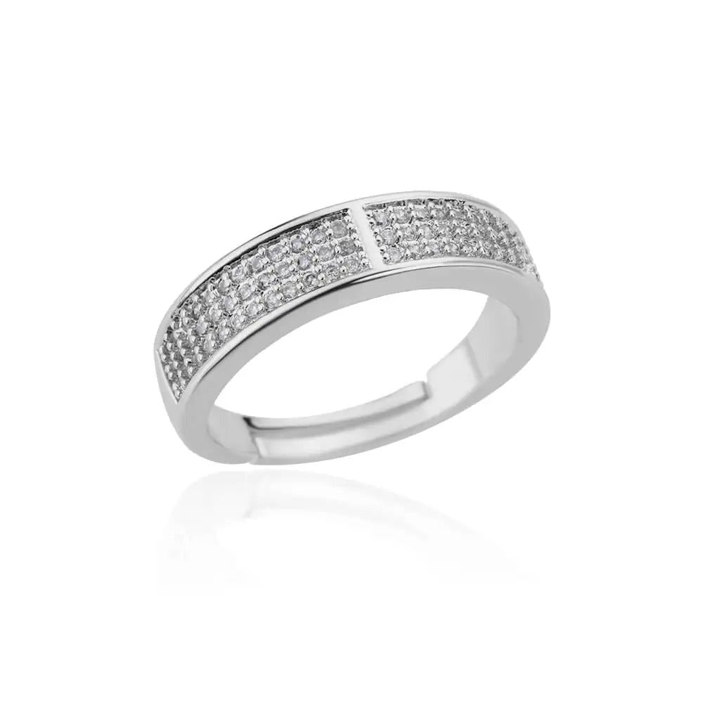 Größenverstellbarer Glitzer Ring "Anelli Geometrici no.104" - PITANI