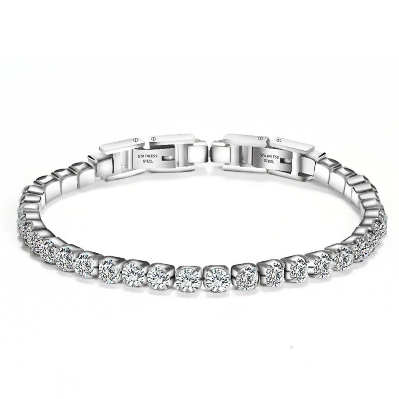 Edelstahl Glitzer Armband "Zircone Cubico Scintillante no.5217" - PITANI