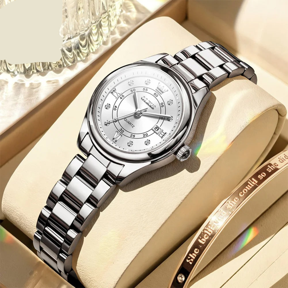 Elegante Damen Quarzarmbanduhr mit Datum & Kalender – Wasserdichte Schmuckuhr Armbanduhr no.3280 - PITANI