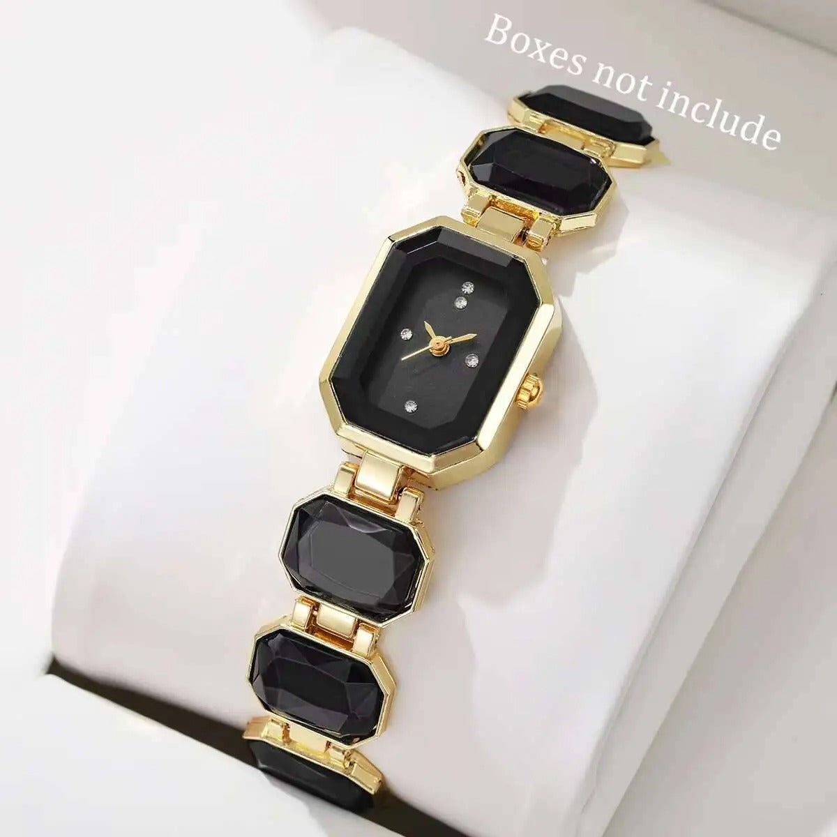 Edelstahl Armbanduhr mit smaragdähnlichen Gliedern "Orologi Da Donna Eleganti no.3152" - PITANI