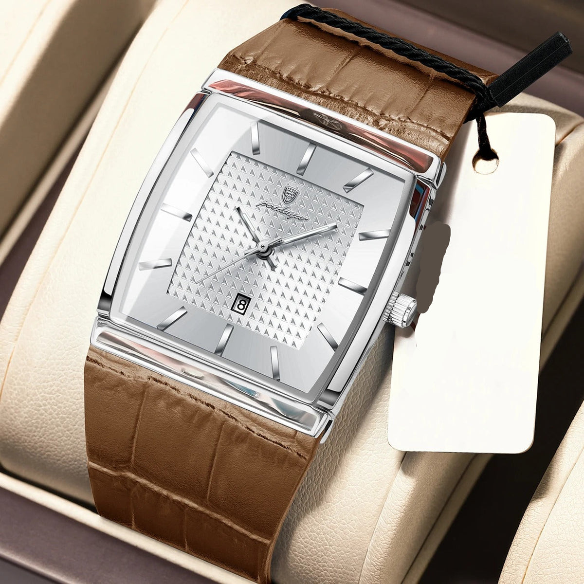 Elegante Rechteckige Herren Quarzarmbanduhr – Wasserdichte Business Armbanduhr – no. 5390 - PITANI