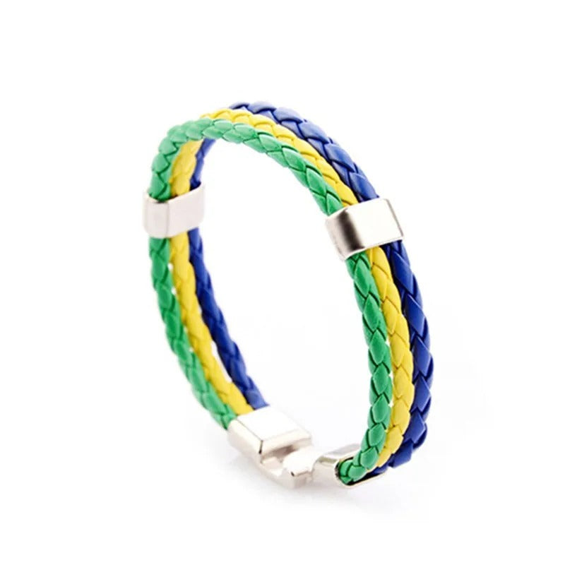 Länder Stoff Armband "Bracciale In Pelle A Strati no.508" - PITANI