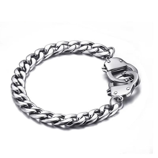 Edelstahl Armband in Handschellen Optik "Bracciale con manette no.5322" - PITANI