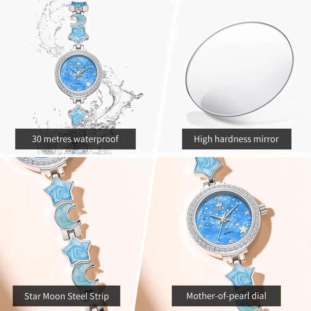 Edelstahl Sternen Armbanduhr "Quadrante con diamanti no.3241“ - PITANI