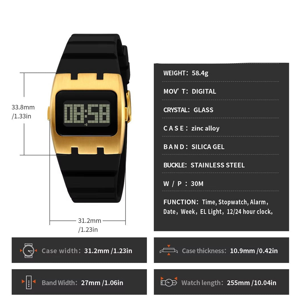 Silikon Armbanduhr mit digitaler Uhranzeige "Display resistente agli urti no.5124" - PITANI