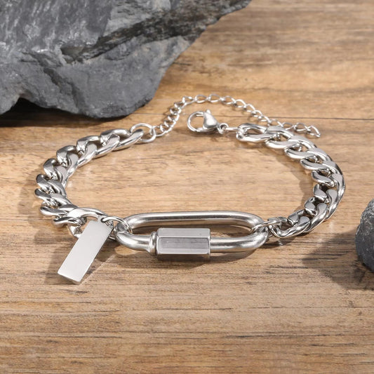 Edelstahl Armband mit Karabiner Optik "Arrampicata ovale no.5325" - PITANI