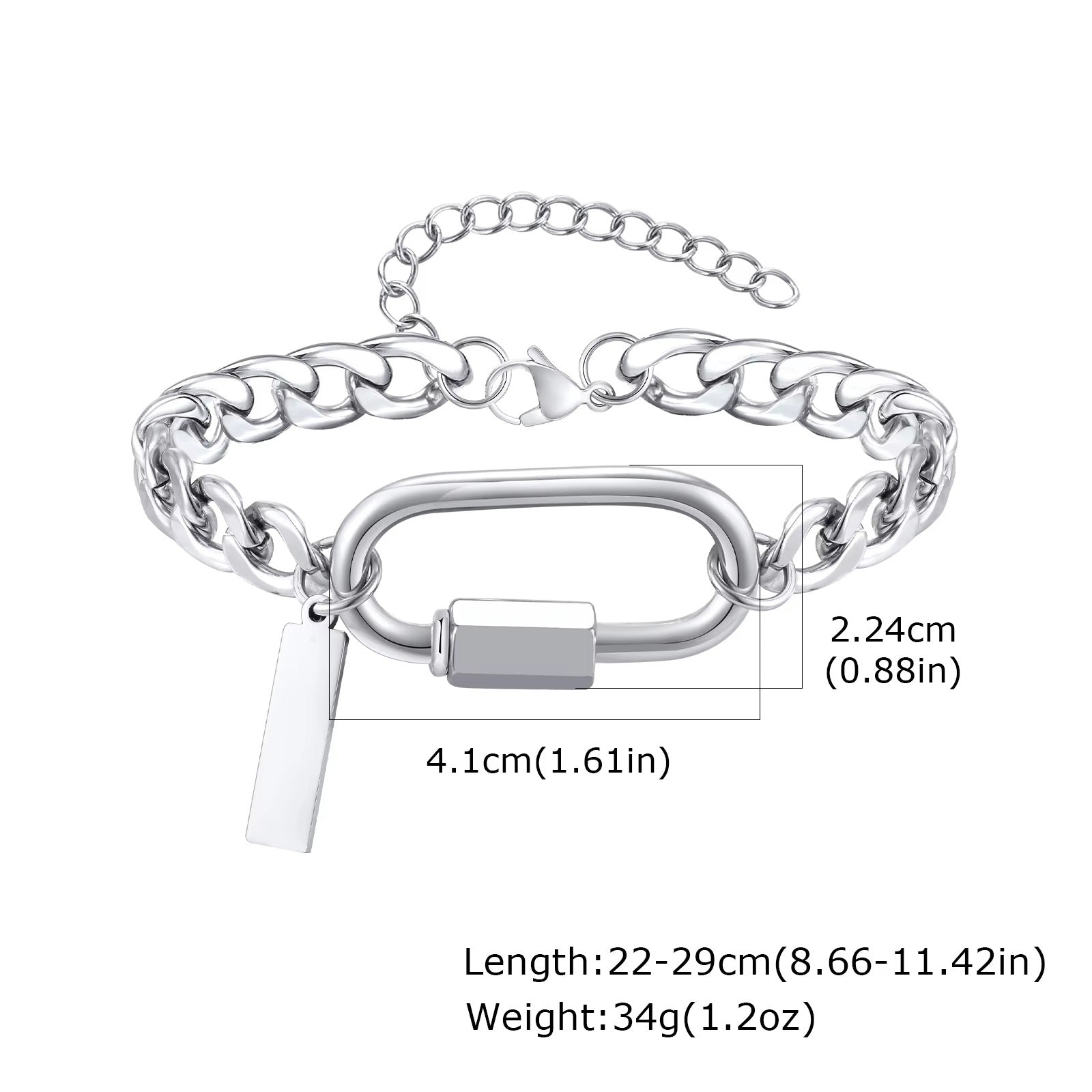 Edelstahl Armband mit Karabiner Optik "Arrampicata ovale no.5325" - PITANI